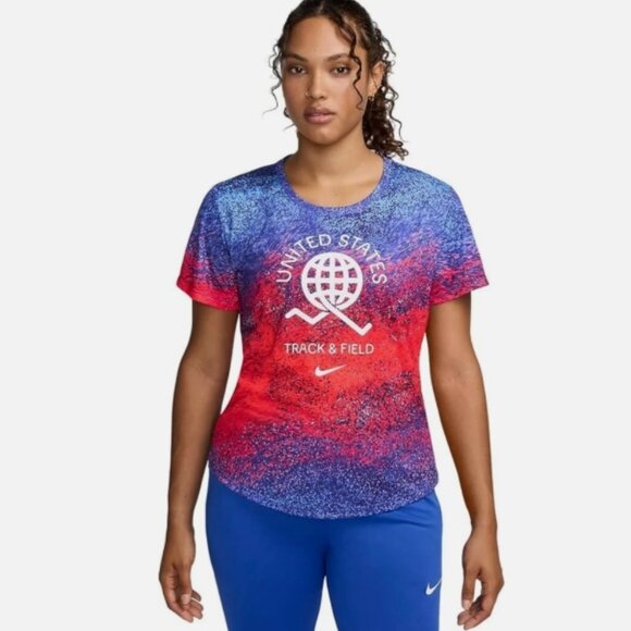 Nike USA Track&Field One Women's Dri-FIT Running Short-Sleeve Top Size XL - Picture 1 of 5